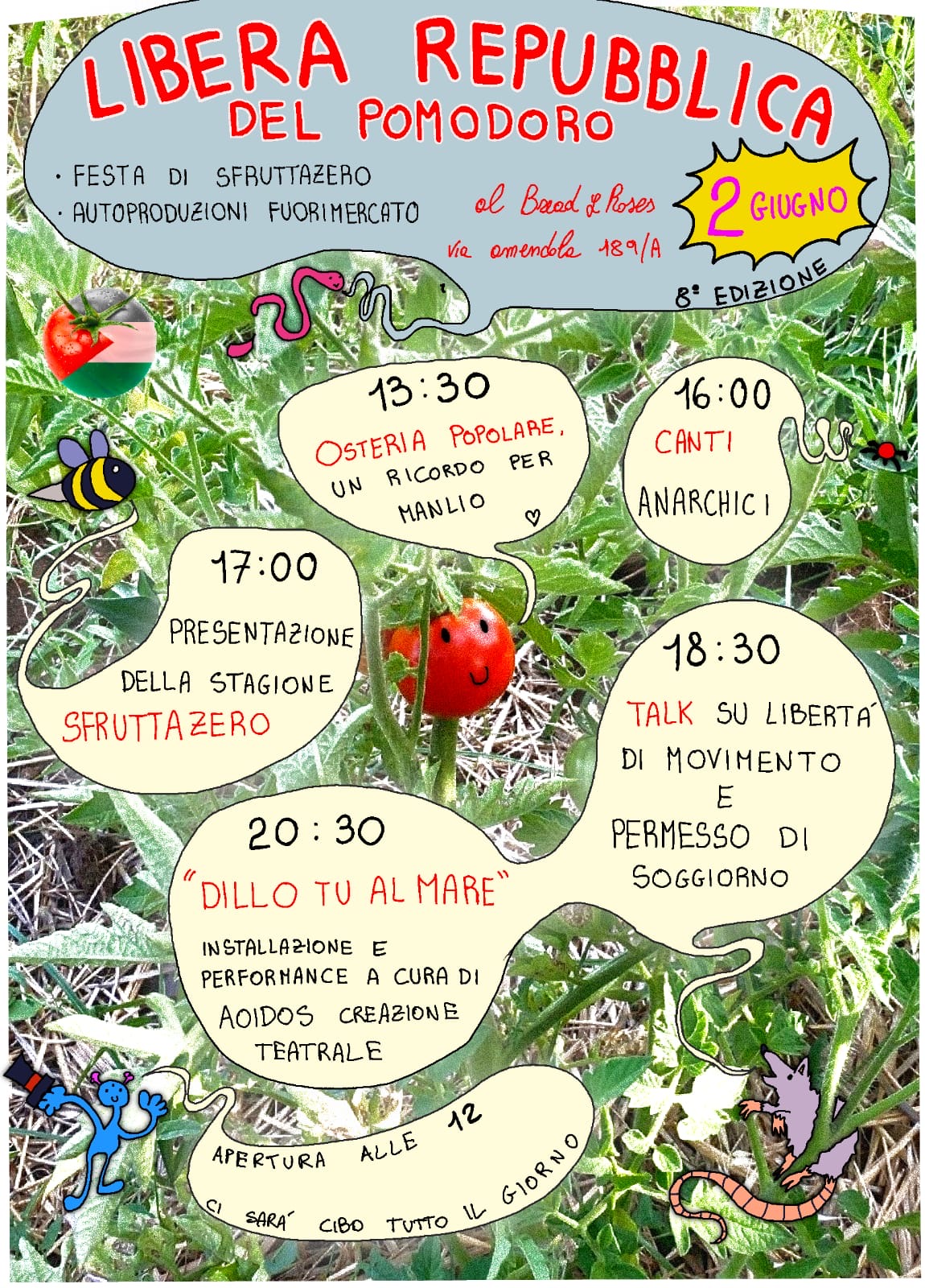 Locandina di 𝗥𝗶𝗲𝗰𝗰𝗼𝗹𝗮! 𝗟𝗮 𝗟𝗶𝗯𝗲𝗿𝗮 𝗥𝗲𝗽𝘂𝗯𝗯𝗹𝗶𝗰𝗮 𝗱𝗲𝗹 𝗣𝗼𝗺𝗼𝗱𝗼𝗿𝗼 - festa di Sfruttazero, autoproduzioni fuorimercato 8^ edizione